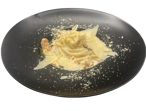 Linguini cu somon si dovlecel